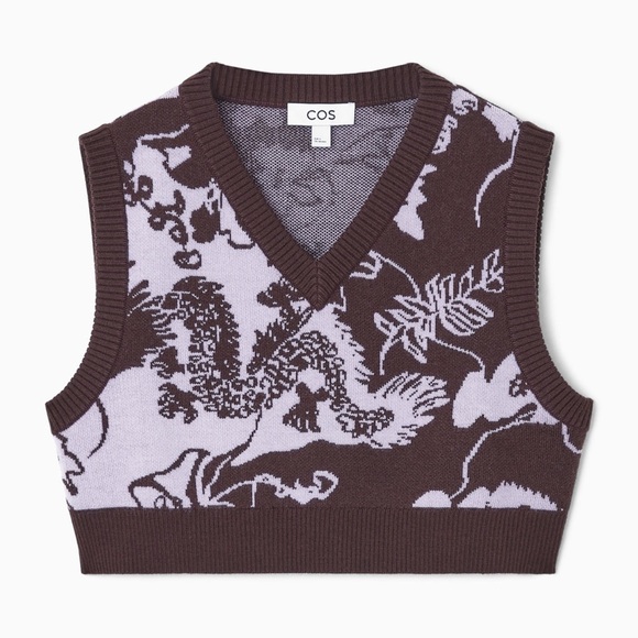 COS Sweaters - COS Cropped Wool Jacquard Vest Size XS